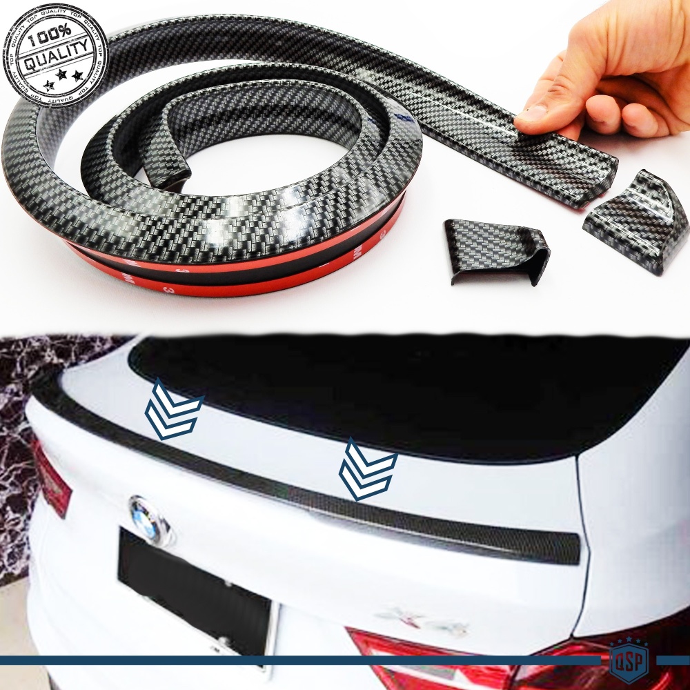 SPOILER Posteriore Per BMW SUV, Lama Tetto Nero Effetto FIBRA DI CARBONIO Adesivo Flessibile in EPDM SPOILER Posteriore Per BMW SUV, Lama Tetto Nero Effetto FIBRA DI CARBONIO Adesivo Flessibile in EPDM