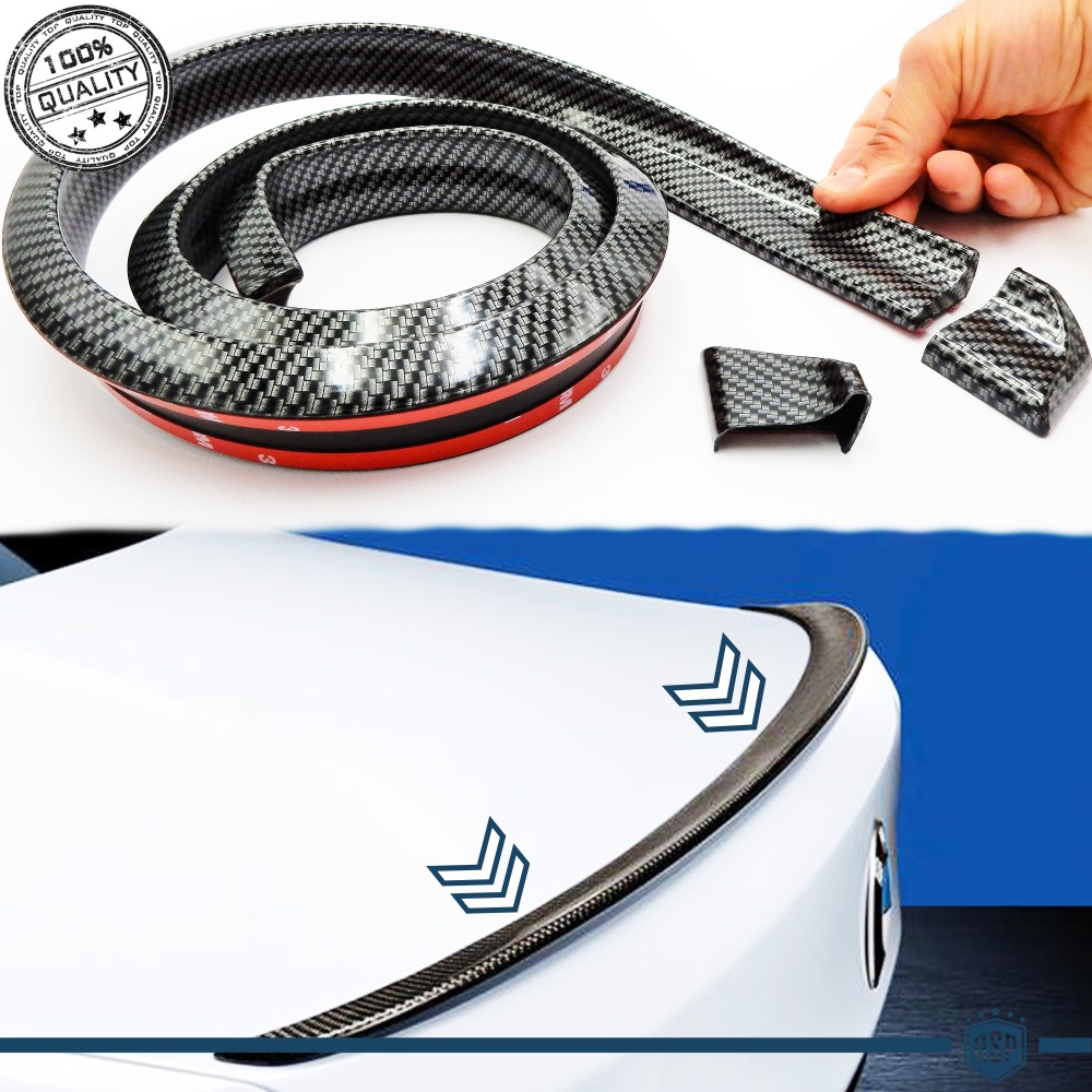 SPOILER Alerón trasero Adhesivo Compatible con BMW, LABIO Maletero / Techo en EPDM Efecto Fibra de Carbono NEGRO flexible SPOILER Alerón trasero Adhesivo Compatible con BMW, LABIO Maletero / Techo en EPDM Efecto Fibra de Carbono NEGRO flexible