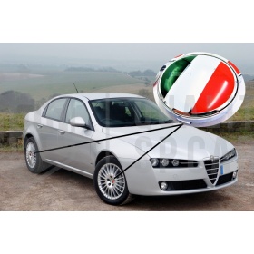 X4 TAPAS 60mm, Bandera ITALIANA tapabujes de ABS Cromo de Calidad PARA centro de llantas de aleación