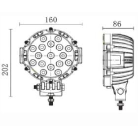 1 LUZ DE FARO ADICIONAL LED AUXILIAR AJUSTABLE ROJO COCHES TODOTERRENO 51W 6500K 3600 LUMEN