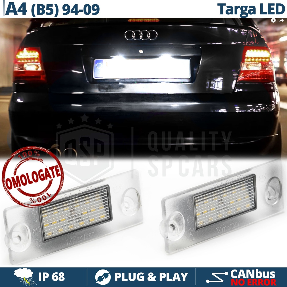2 Luces de Matricula Led para Audi A4 (B5), Canbus 18 LED 6.500K Blanco Frío Plug & Play 2 Luces de Matricula Led para Audi A4 (B5), Canbus 18 LED 6.500K Blanco Frío Plug & Play