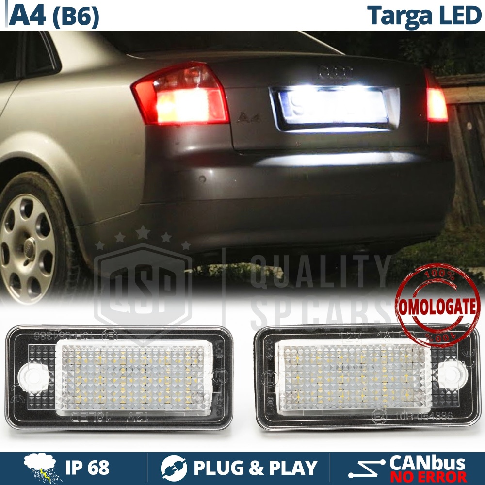 2 Luces de Matricula LED para Audi A4 B6 Canbus 6.500K Blanco Frío, Plug & Play 2 Luces de Matricula LED para Audi A4 B6 Canbus 6.500K Blanco Frío, Plug & Play