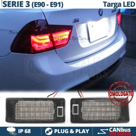 2 Luces de Matricula Led para BMW Serie 3 E90 E91, Canbus, 24 LED 6.500K Blancio Frío, Plug & Play