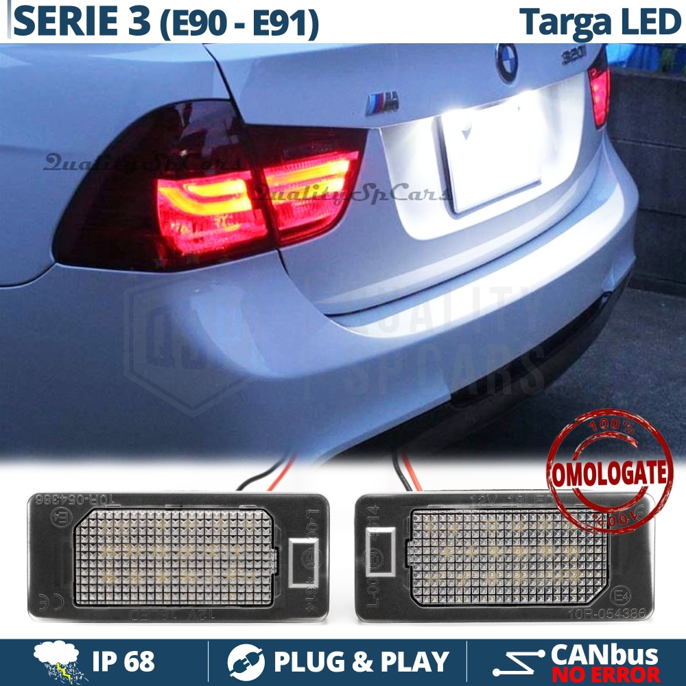 2 Luces de Matricula Led para BMW Serie 3 E90 E91, Canbus, 24 LED 6.500K Blancio Frío, Plug & Play