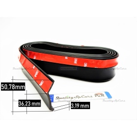 SPOILER Alerón Adhesivo universal para auto, LABIO parachoques LIP o Faldones Laterales en EPDM NEGRO flexible