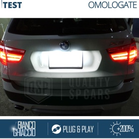 2x Plafoniere Luci Targa Full Led per BMW X3 F25 6.500K Bianco Ghiaccio, 100% Canbus, 24 LED, Plug & Play
