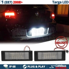 2 Luces de Matricula Led para BMW Serie 1 E87 Facelift, Canbus, 24 LED 6.500K Blanco Frío, Plug & Play