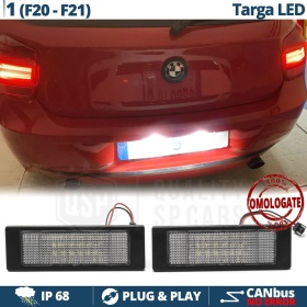 2 License Plate Full Led Rear Lights for BMW 1 Series F20 F21 11-15, Canbus, 24 LEDS 6.500K White Ice, Plug & Play