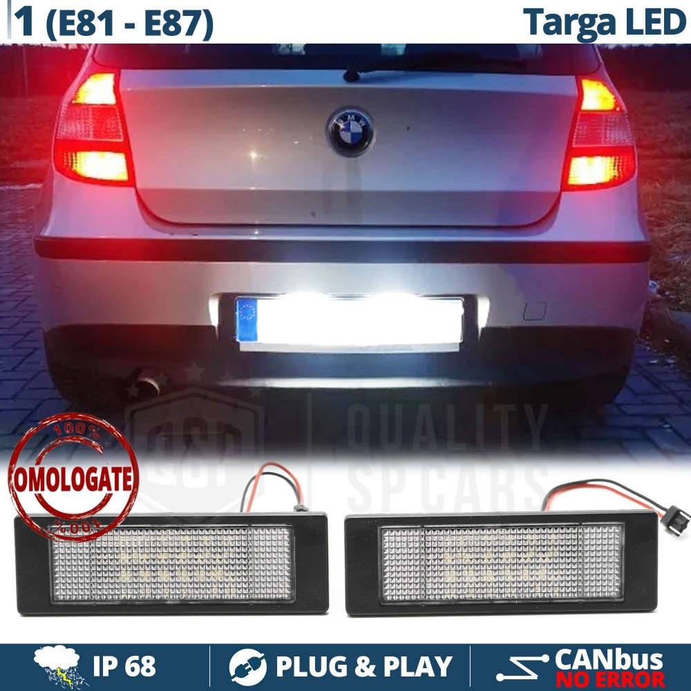 2 Luces de Matricula Led para BMW Serie 1 E81, E87 Pre-Facelift, Canbus 6.500k Blanco Frío, Plug & Play 2 Luces de Matricula Led para BMW Serie 1 E81, E87 Pre-Facelift, Canbus 6.500k Blanco Frío, Plug & Play