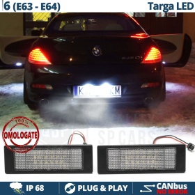 2 Luces de Matricula Led para BMW Serie 6 E63 E64 Pre-Facelift, Canbus 6.500k Blanco Frío, Plug & Play
