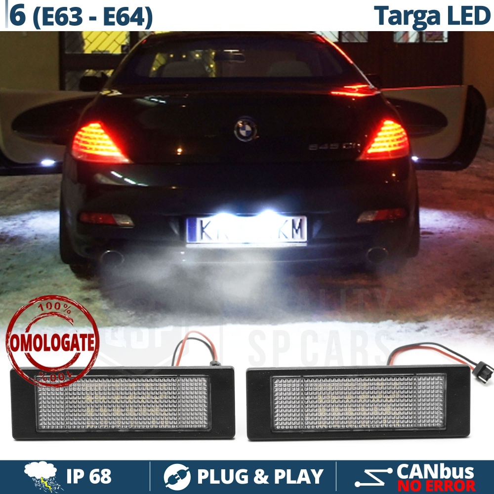 2 Luces de Matricula Led para BMW Serie 6 E63 E64 Pre-Facelift, Canbus 6.500k Blanco Frío, Plug & Play 2 Luces de Matricula Led para BMW Serie 6 E63 E64 Pre-Facelift, Canbus 6.500k Blanco Frío, Plug & Play