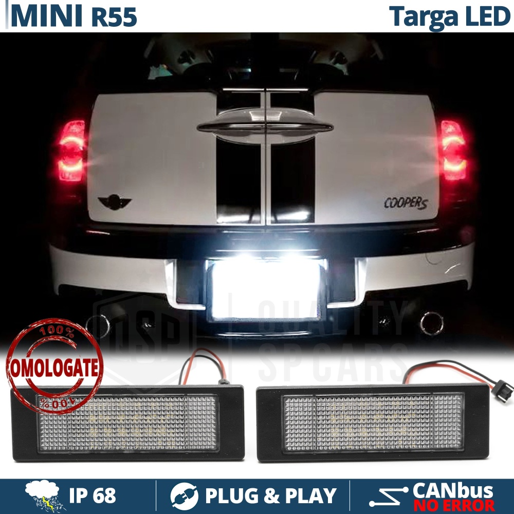 2 Luces de Matricula Led para MINI Clubvan, Clubman R55, Canbus 6.500k Blanco Frío, Plug & Play 2 Luces de Matricula Led para MINI Clubvan, Clubman R55, Canbus 6.500k Blanco Frío, Plug & Play