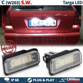 2 Luces de Matricula Led Para Mercedes Clase C W203 STATION WAGON Canbus, Led Blanco Frío, Plug & Play