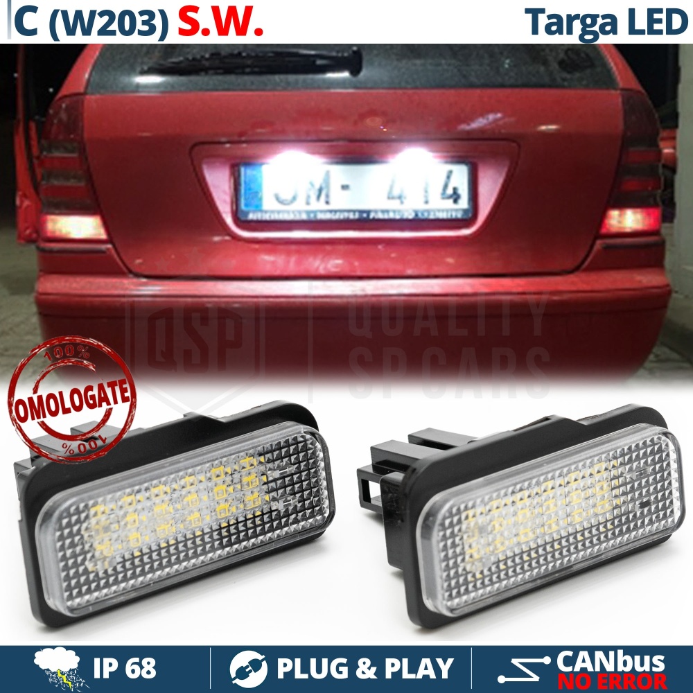 2 Luces de Matricula Led Para Mercedes Clase C W203 STATION WAGON Canbus, Led Blanco Frío, Plug & Play 2 Luces de Matricula Led Para Mercedes Clase C W203 STATION WAGON Canbus, Led Blanco Frío, Plug & Play