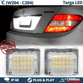 2 Luces de Matricula Led para Mercedes Clase C (W204), C Cupe (C204) Canbus, 6.500k Blanco Frío, Plug & Play