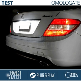2 Luces de Matricula Led para Mercedes Clase C (W204), C Cupe (C204) Canbus, 6.500k Blanco Frío, Plug & Play