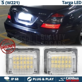 2 Luces de Matricula Led para Mercedes Clase S (W221) Canbus, 6.500k Blanco Frío, Plug & Play