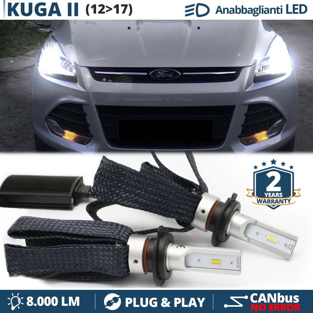 Lampade LED H7 per Ford Kuga 2 Luci Bianche Anabbaglianti CANbus | Bianco 6500K 8000LM