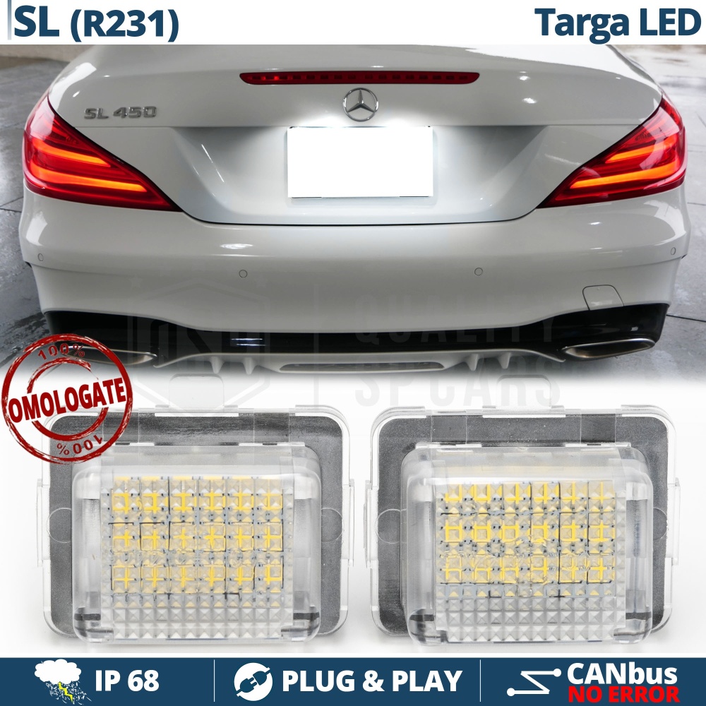 2 Luces de Matricula Led para Mercedes SL (R231) Canbus, 6.500k Blanco Frío, Plug & Play 2 Luces de Matricula Led para Mercedes SL (R231) Canbus, 6.500k Blanco Frío, Plug & Play