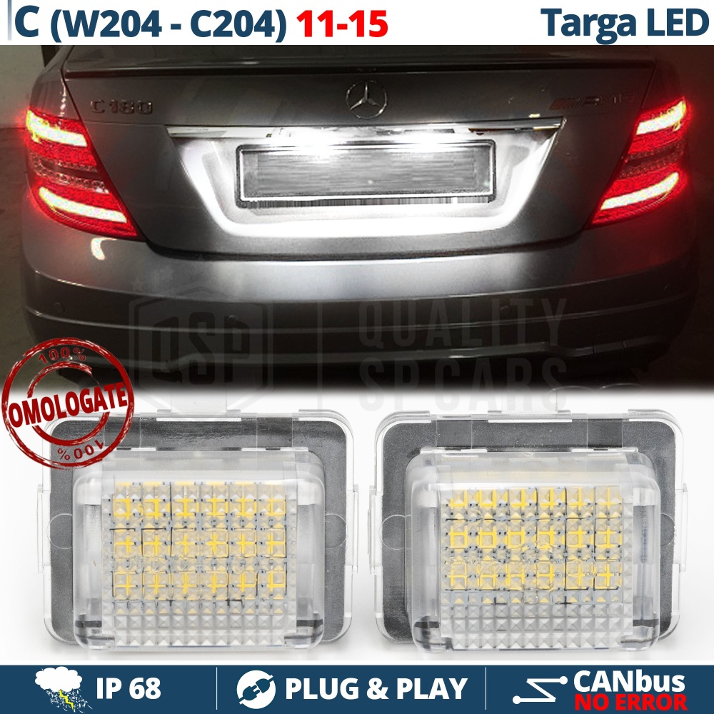 2 Luces De Matricula Led para Mercedes C (W204), C Cupe (C204) Facelift, Canbus 18 Led 6.500K, Plug & Play 2 Luces De Matricula Led para Mercedes C (W204), C Cupe (C204) Facelift, Canbus 18 Led 6.500K, Plug & Play