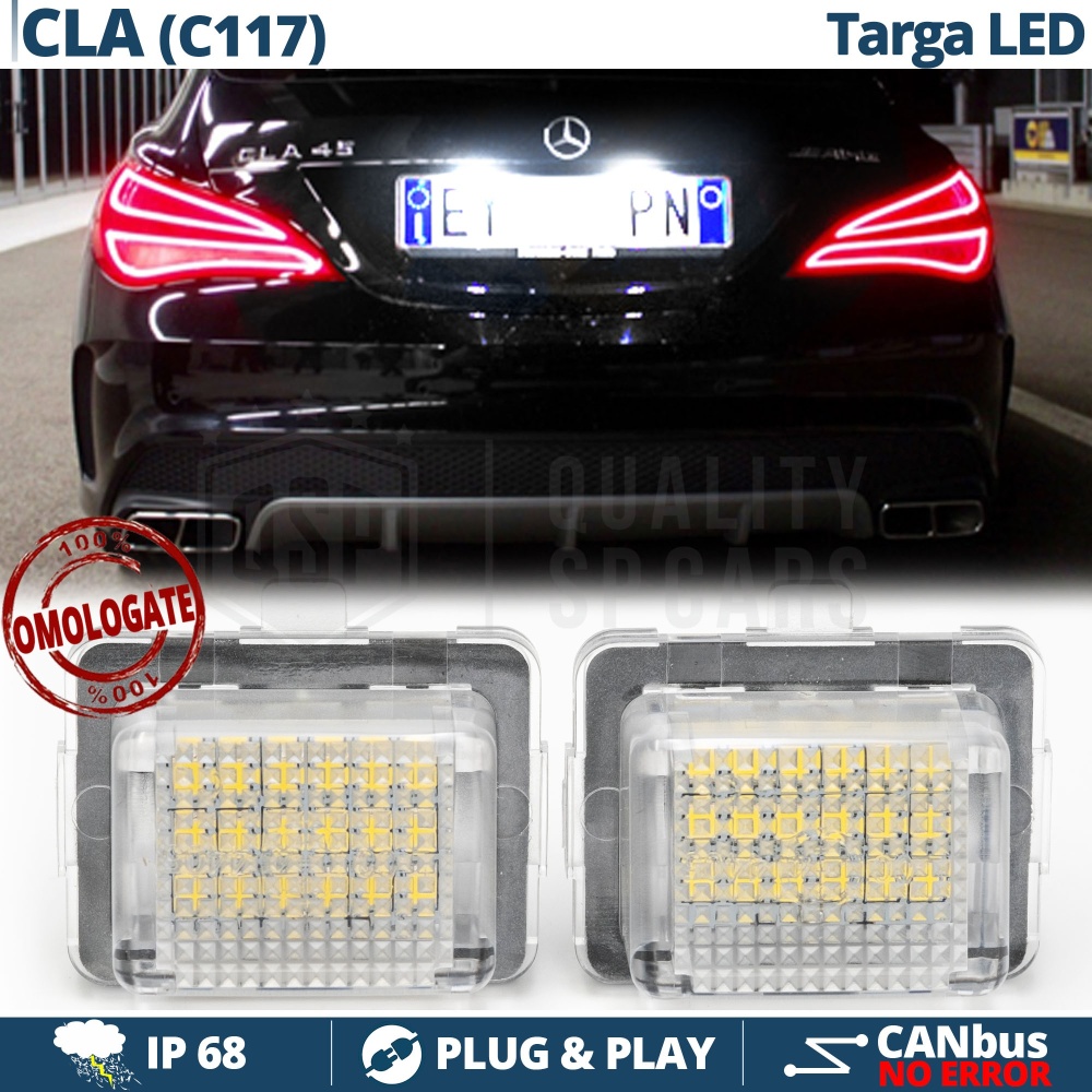 2 Luces De Matricula Led para Mercedes CLA Cupe C117, Canbus 18 Led 6.500K, Plug & Play 2 Luces De Matricula Led para Mercedes CLA Cupe C117, Canbus 18 Led 6.500K, Plug & Play