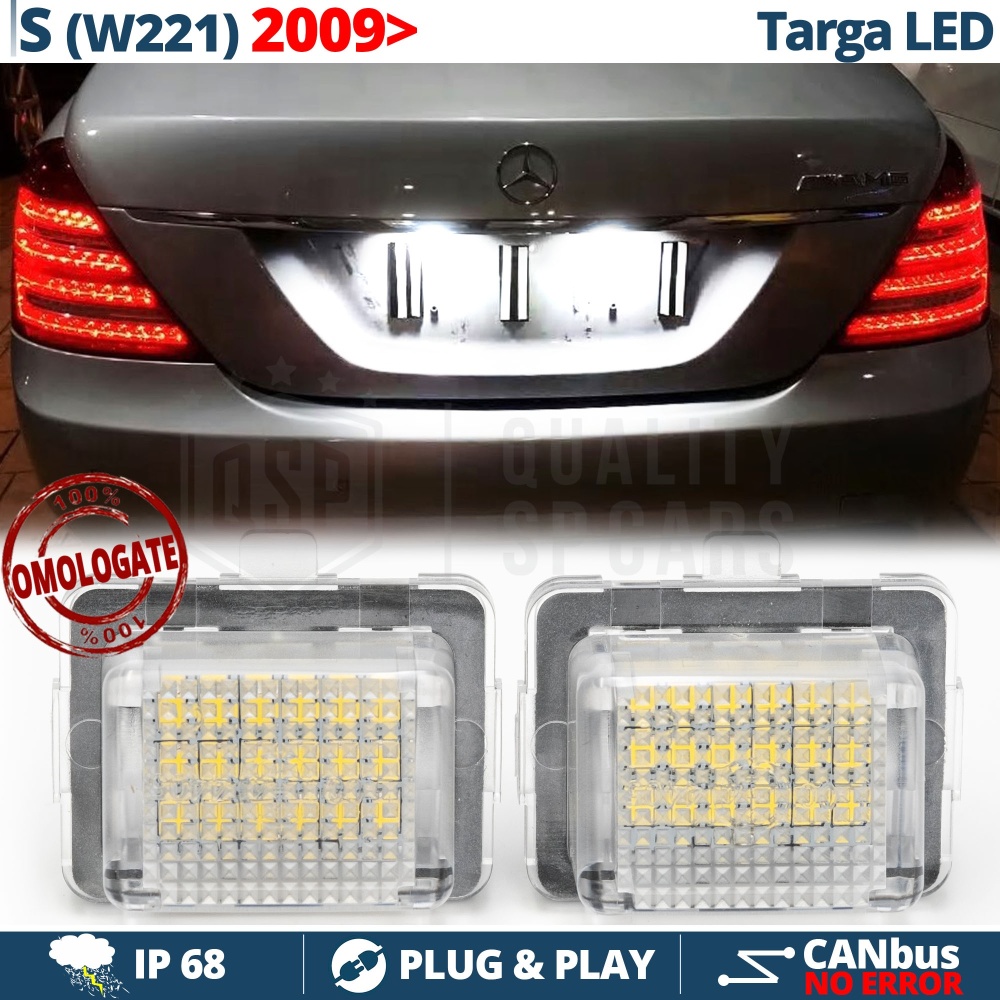 2 Luces De Matricula Led para Mercedes Clase S (W221) Facelift, Canbus 18 Led 6.500K, Plug & Play 2 Luces De Matricula Led para Mercedes Clase S (W221) Facelift, Canbus 18 Led 6.500K, Plug & Play