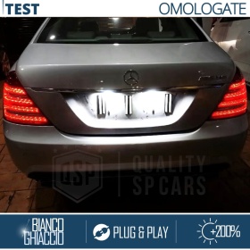 2 Luces De Matricula Led para Mercedes Clase S (W221) Facelift, Canbus 18 Led 6.500K, Plug & Play