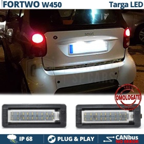 2 Luces De Matricula Led Para Smart Fortwo W450, Canbus 18 Led 6.500k Blanco Frío, Plug & Play