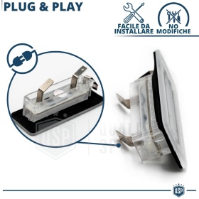 2 Luces De Matricula Led Para Smart Fortwo W450, Canbus 18 Led 6.500k Blanco Frío, Plug & Play