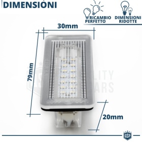 2 Luces De Matricula Led Para Smart Fortwo W450, Canbus 18 Led 6.500k Blanco Frío, Plug & Play