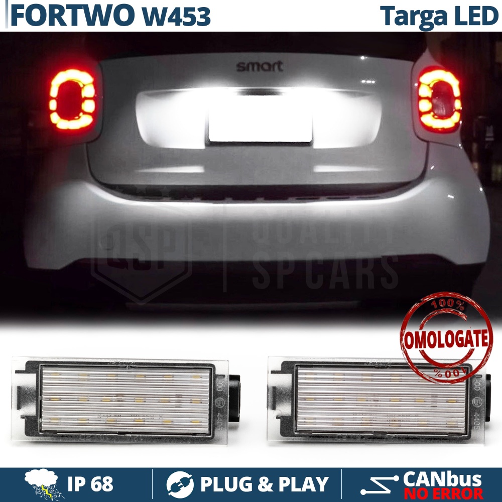 2 License Plate LED Light for Smart Fortwo W453 Canbus 18 Leds 6500K White Ice | Plug & Play 2 License Plate LED Light for Smart Fortwo W453 Canbus 18 Leds 6500K White Ice | Plug & Play