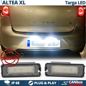 2 Luces de Matricula LED para Seat Altea XL, 100% CANbus, 18 LED 6.500K Blanco Frío, Plug & Play