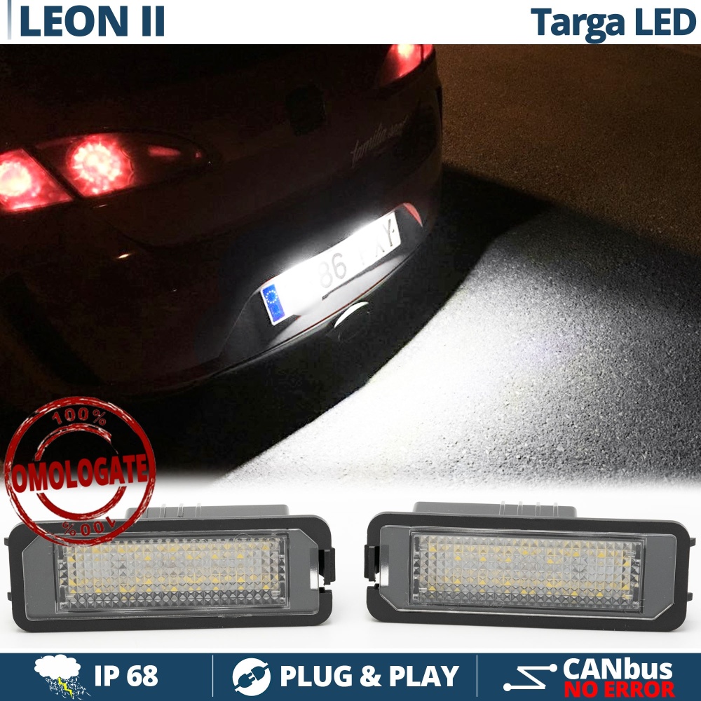 2 Luces de Matricula LED para Seat Leon MK2 (1P) 100% CANbus, 18 LED 6.500K Blanco Frío, Plug & Play 2 Luces de Matricula LED para Seat Leon MK2 (1P) 100% CANbus, 18 LED 6.500K Blanco Frío, Plug & Play
