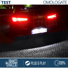 Kit Placche Luci Targa LED per Seat Leon MK3 (5F), 100% CANbus, 18 LED 6.500K Bianco Ghiaccio, Plug & Play