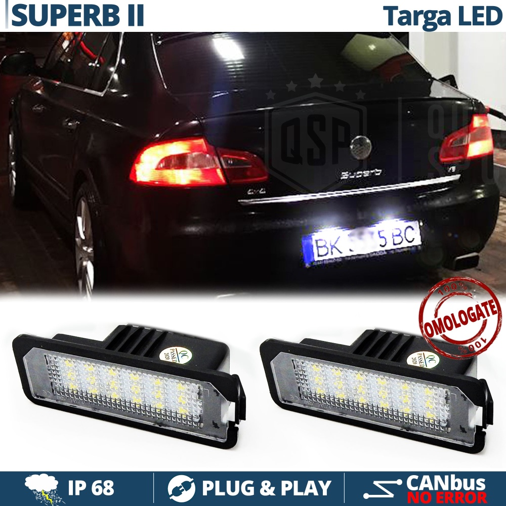 2 Luces de Matricula LED para Skoda Superb 3T, 100% CANbus, 18 LED 6.500K Blanco Frío, Plug & Play 2 Luces de Matricula LED para Skoda Superb 3T, 100% CANbus, 18 LED 6.500K Blanco Frío, Plug & Play