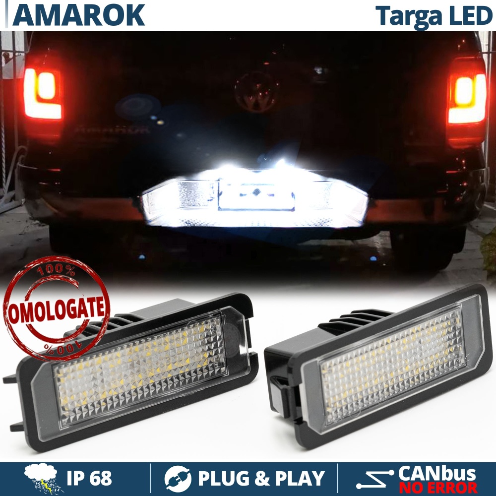 2 Luces de Matricula LED para VW Amarok, 100% CANbus, 18 LED 6.500K Blanco Frío, Plug & Play 2 Luces de Matricula LED para VW Amarok, 100% CANbus, 18 LED 6.500K Blanco Frío, Plug & Play