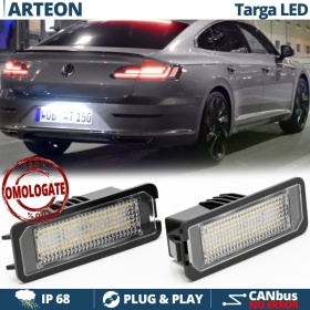 2 Luces de Matricula LED para VW Arteon, 100% CANbus, 18 LED 6.500K Blanco Frío, Plug & Play
