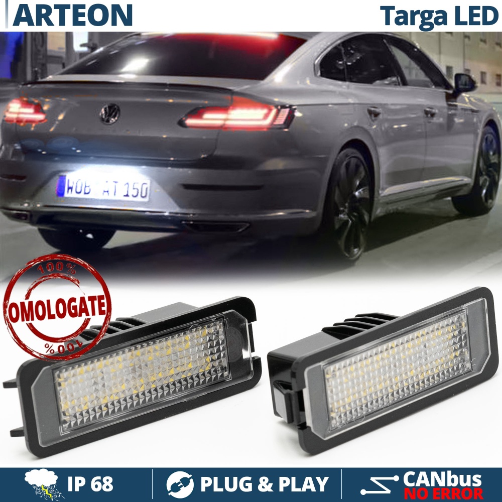 2 Luces de Matricula LED para VW Arteon, 100% CANbus, 18 LED 6.500K Blanco Frío, Plug & Play 2 Luces de Matricula LED para VW Arteon, 100% CANbus, 18 LED 6.500K Blanco Frío, Plug & Play