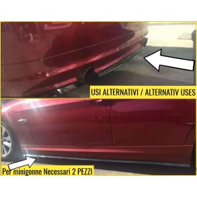 SPOILER Alerón Adhesivo universal para auto, efecto FIBRA de CARBONO LABIO parachoques LIP o Faldones Laterales en EPDM flexible