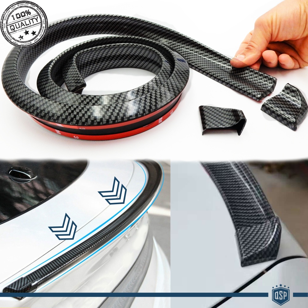 SPOILER Alerón trasero Adhesivo Compatible con MASERATI, LABIO Maletero / Techo en EPDM Efecto Fibra de Carbono NEGRO flexible SPOILER Alerón trasero Adhesivo Compatible con MASERATI, LABIO Maletero / Techo en EPDM Efecto Fibra de Carbono NEGRO flexible
