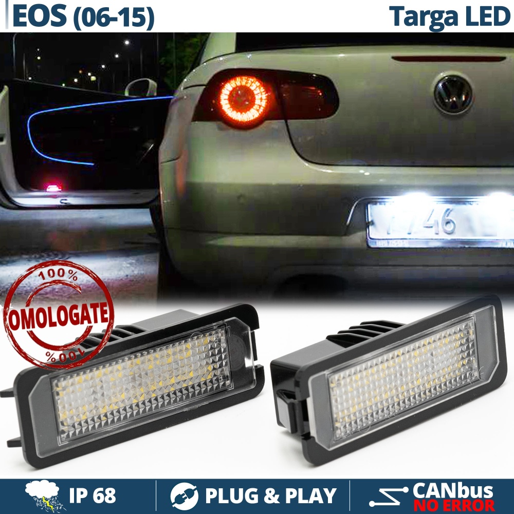 2 Luces de Matricula LED para VW Eos, 100% CANbus, 18 LED 6.500K Blanco Frío, Plug & Play 2 Luces de Matricula LED para VW Eos, 100% CANbus, 18 LED 6.500K Blanco Frío, Plug & Play