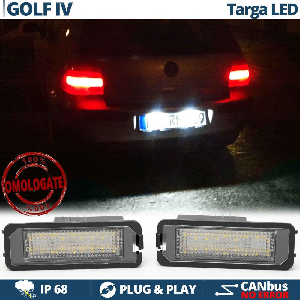 2 Luces de Matricula LED para VW Golf 4, 100% CANbus, 18 LED 6.500K Blanco Frío, Plug & Play 2 Luces de Matricula LED para VW Golf 4, 100% CANbus, 18 LED 6.500K Blanco Frío, Plug & Play