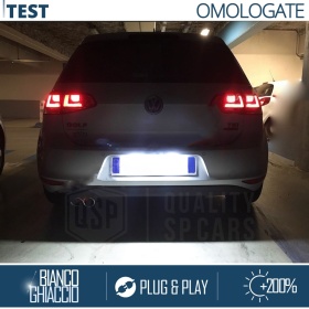 2 Luces de Matricula LED para VW Golf 7, 100% CANbus, 18 LED 6.500K Blanco Frío, Plug & Play