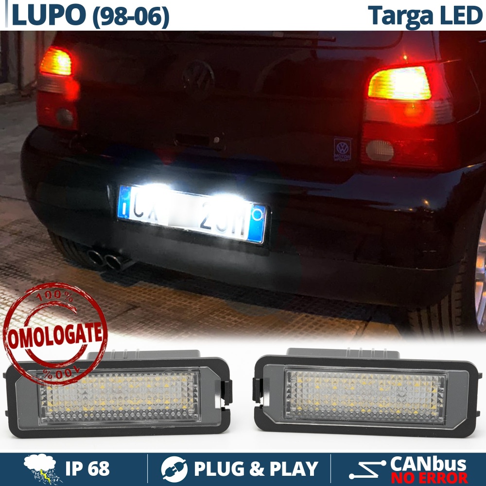 2 Luces de Matricula LED para VW Lupo, 100% CANbus, 18 LED 6.500K Blanco Frío, Plug & Play 2 Luces de Matricula LED para VW Lupo, 100% CANbus, 18 LED 6.500K Blanco Frío, Plug & Play
