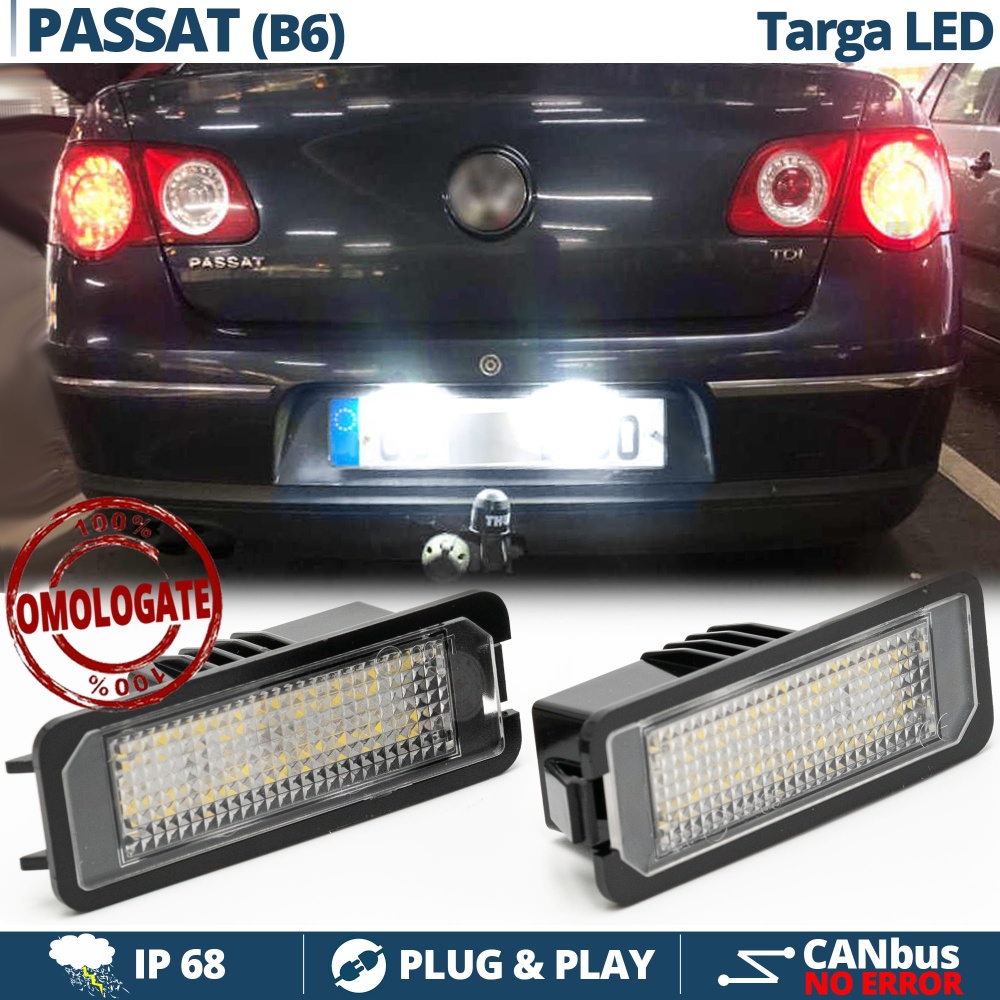 2 Luces de Matricula LED para VW Passat B6, 100% CANbus, 18 LED 6.500K Blanco Frío, Plug & Play 2 Luces de Matricula LED para VW Passat B6, 100% CANbus, 18 LED 6.500K Blanco Frío, Plug & Play