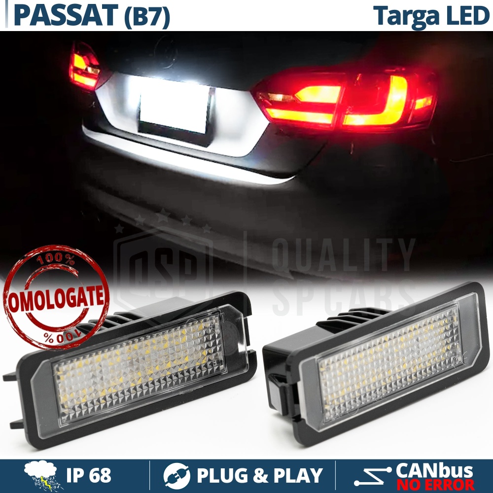 2 Luces de Matricula LED para VW Passat B7, 100% CANbus, 18 LED 6.500K Blanco Frío, Plug & Play 2 Luces de Matricula LED para VW Passat B7, 100% CANbus, 18 LED 6.500K Blanco Frío, Plug & Play