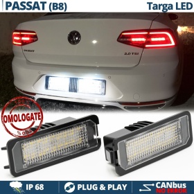 2 Luces de Matricula LED para VW Passat B8, 100% CANbus, 18 LED 6.500K Blanco Frío, Plug & Play