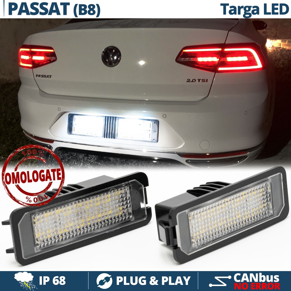 2 Luces de Matricula LED para VW Passat B8, 100% CANbus, 18 LED 6.500K Blanco Frío, Plug & Play 2 Luces de Matricula LED para VW Passat B8, 100% CANbus, 18 LED 6.500K Blanco Frío, Plug & Play
