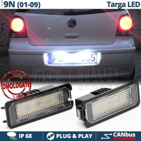 2 Luces de Matricula LED para VW Polo 9N, 9N3, 100% CANbus, 18 LED 6.500K Blanco Frío, Plug & Play