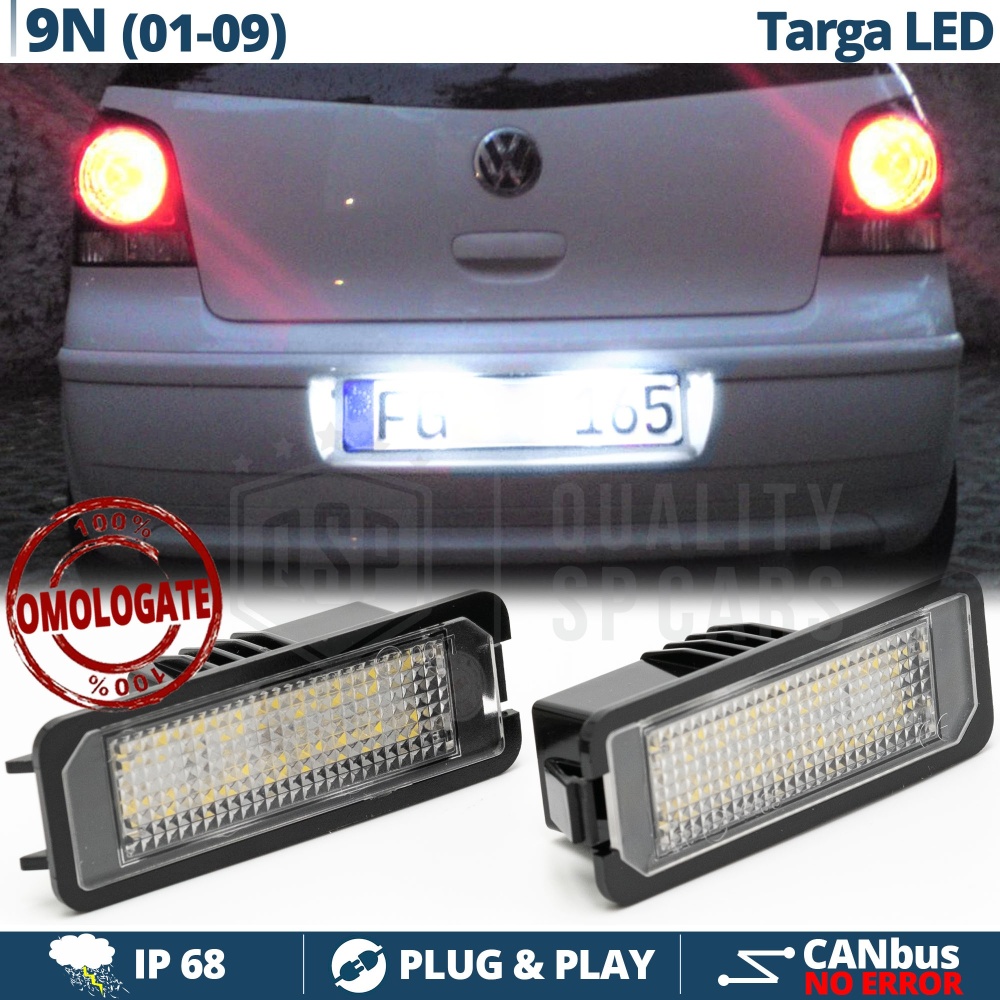 2 Luces de Matricula LED para VW Polo 9N, 9N3, 100% CANbus, 18 LED 6.500K Blanco Frío, Plug & Play 2 Luces de Matricula LED para VW Polo 9N, 9N3, 100% CANbus, 18 LED 6.500K Blanco Frío, Plug & Play